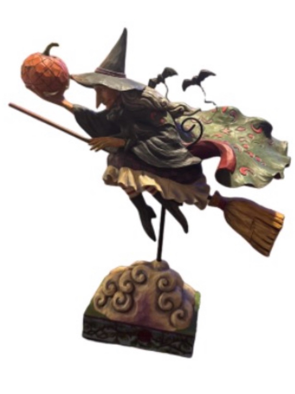 Jim shore fly with me fur a spell flying witch figure